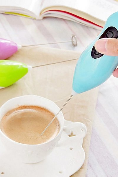 Mini Mikser Kahve Süt Köpürtücü Karıştırıcı Cappucino Mixer Pilli Mixer