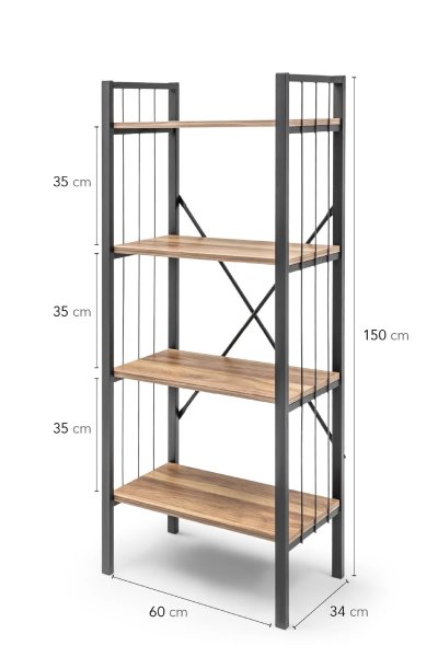 Metal Telli Kitaplık, Metal Raf,Dosya Kitap Rafı, 4 Raflı, 150Cm*60