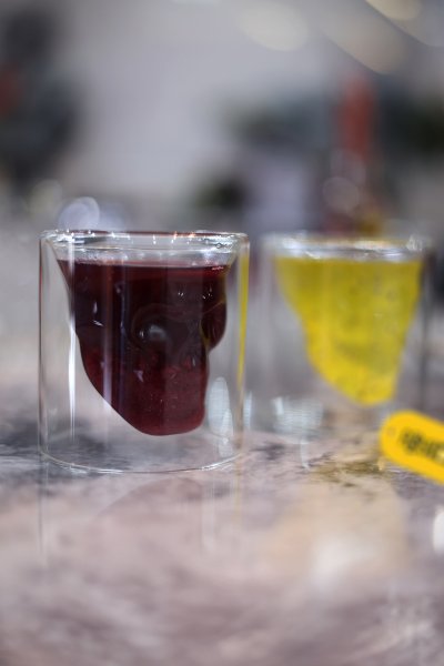 2 Adet Kuru Kafa Viski Shot Bardağı Çift Cidarlı Bardak Kristal Skull Tasarım Kokteyl